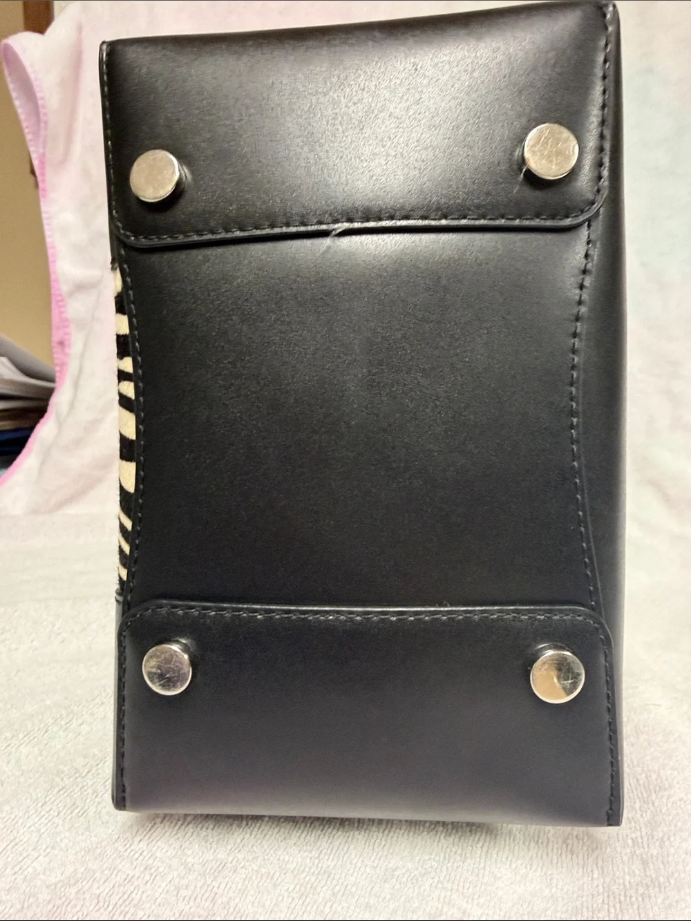 Michael Kors Black & White Zebra-Print Drawstring Crossbody - Picture 6 of 9
